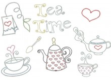 Stickserie - TEA PARTY Fransenappli Doodle